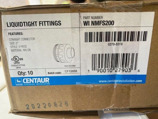 (10 Pack) Centaur WI NMFS200 2" 2 Piece Straight Connector