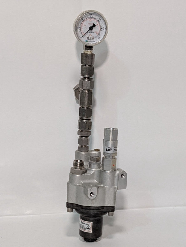 GFI H-P35-024 Hydrogen Pressure Regulator w/ Matheson 63-2233 Gas Gauge 3000PSI