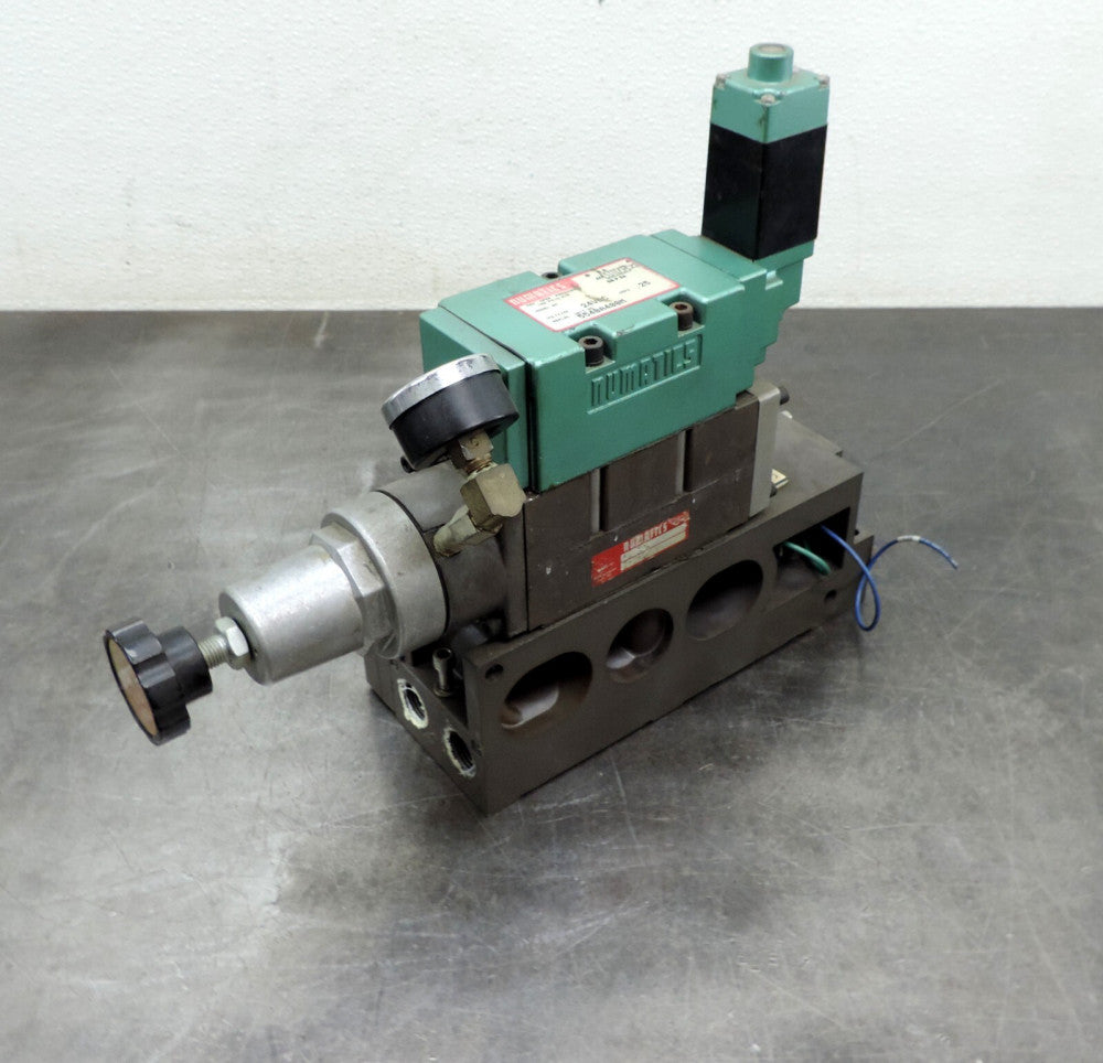Asco Numatics 554BA400M Pneumatic Solenoid Valve w/ Flexiblok Base 24 VDC