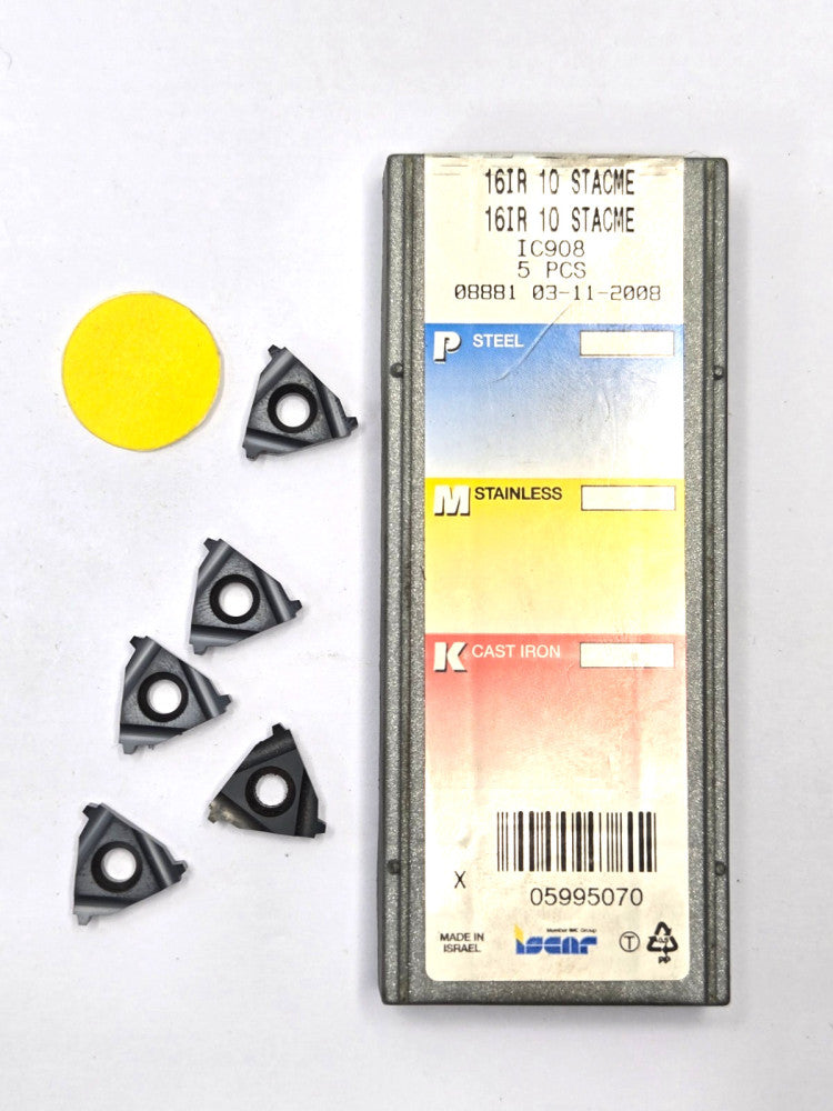 ISCAR*16IR 10 STACME IC908*LAYDOWN THREADING INSERT****LOT OF 5
