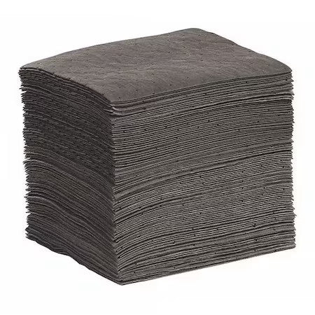 Spilltech Gpf1014h Sorbent Pad, 18 Gal, 10 In X 14 In, Universal, Gray, 100 Pk