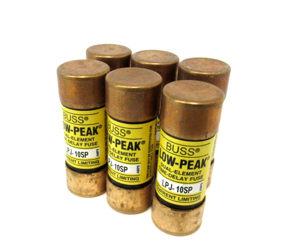 LOT  OF 6 NEW BUSSMANN LPJ-10SP FUSES LPJ10SP