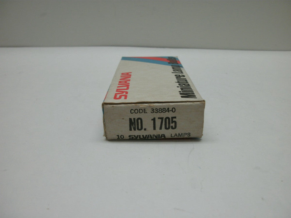 SYLVANIA 1705 MINIATURE LAMP BULBS WIRE TERM BASE 14V 0.08A 1.12W (LOT OF 10)NIB