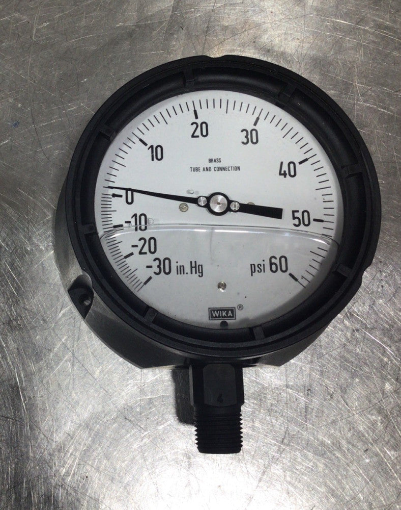 Wika Brass Tube & Connection -30 to 60 psi Pressure Gauge