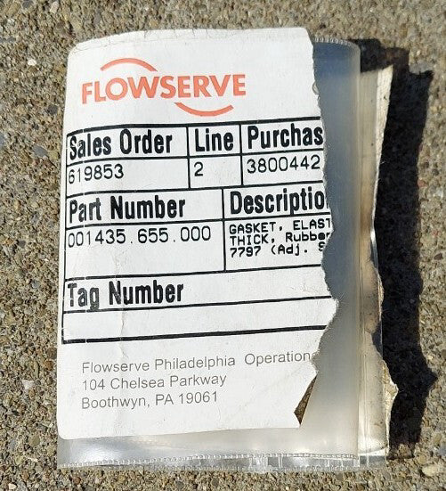 Lot of 3 - FLOWSERVE 001435.655.000 / 001435655000 GASKET 1.62x0.94x0.06