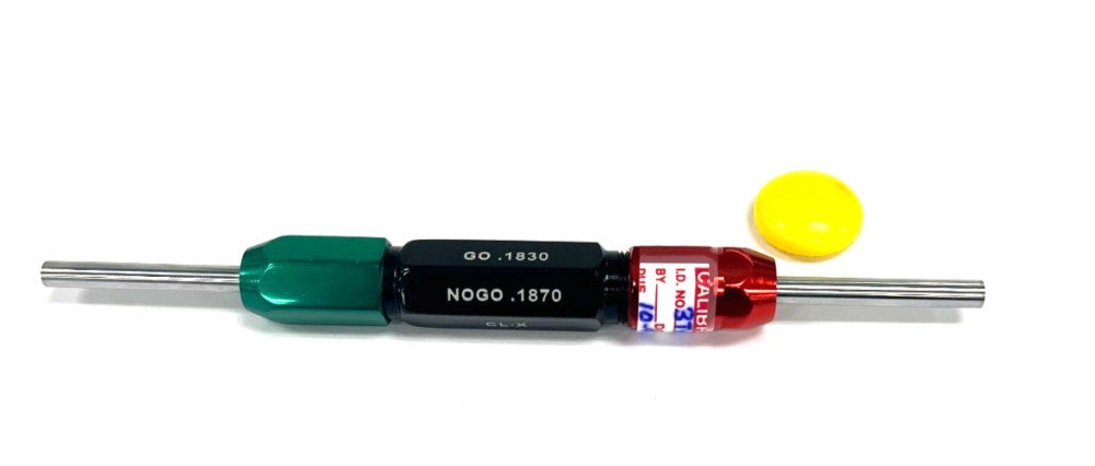 GO NO-GO .1830" & .1870"  PIN PLUG GAGE CLASS X TOLERANCE OAL 6-1/4"
