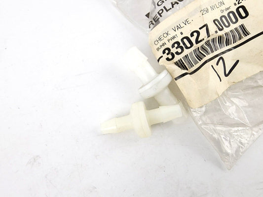 2pcs Bunn 33027.0000 CHECK VALVE .250 NYLON TU3QF-EZ