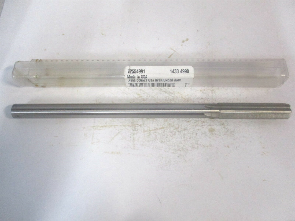 (1433-0.4990) 0.499" x 2" x 8" OAL 6-Flute Cobalt RH Chucking Reamer 