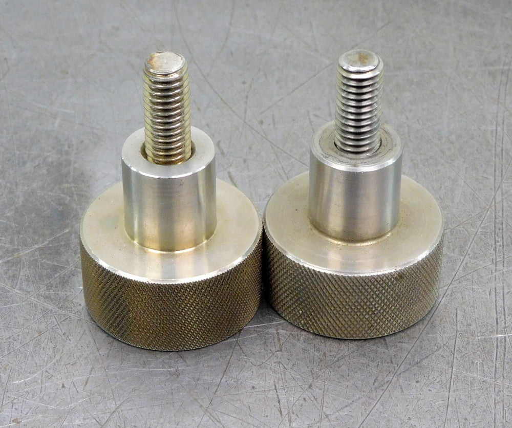 Handle Knob for Rotary Filler Dial Plate Knurled Stainless Steel Lot of Two (2)
