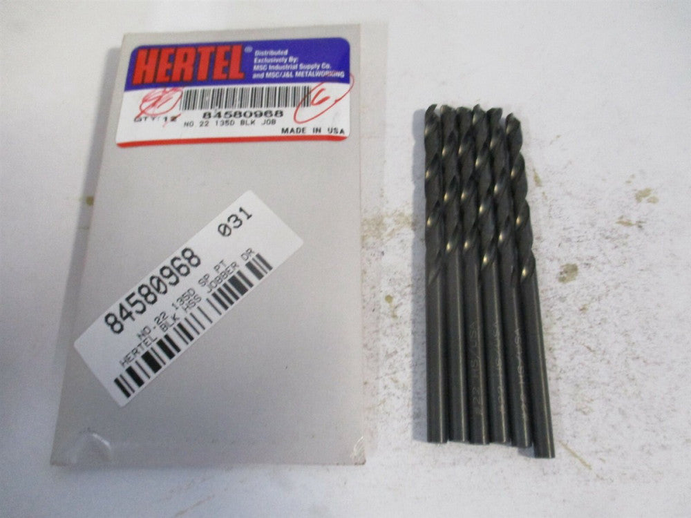 (84580968) #22 2" x 3-1/8" OAL 135° HSS Split Point Jobber Drill - Pack of 6
