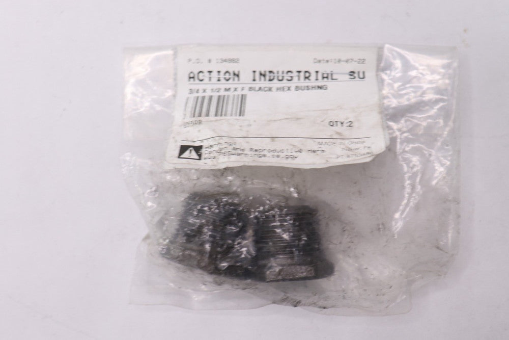 (2-Pk) Hex Bushing Black 3/4" X 1/2" M X F 65599