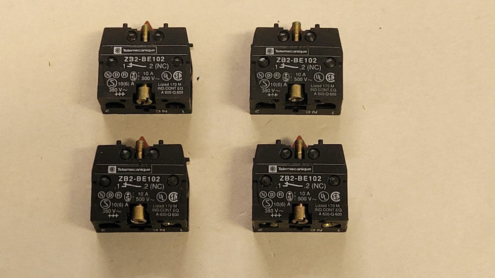 Lot Of 4 Telemecanique ZB2-BE102 Normally Closed Contact Blocks