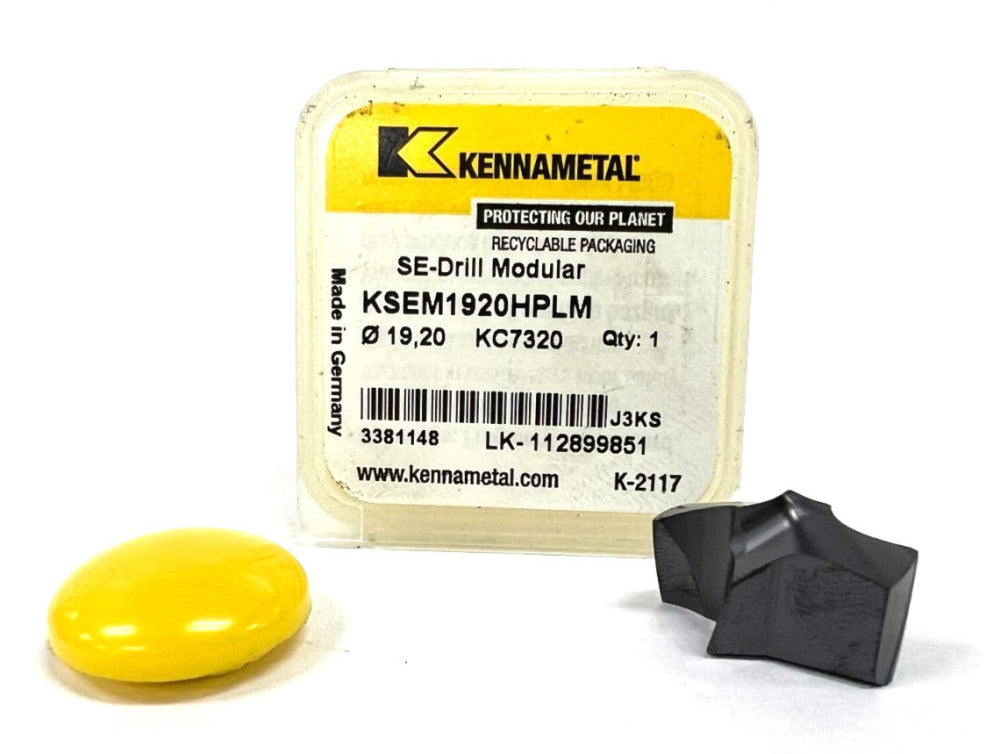 KENNAMETAL KSEM1920HPM KC7320 REPLACEABLE DRILL TIPS CUTTING DIA .7677"