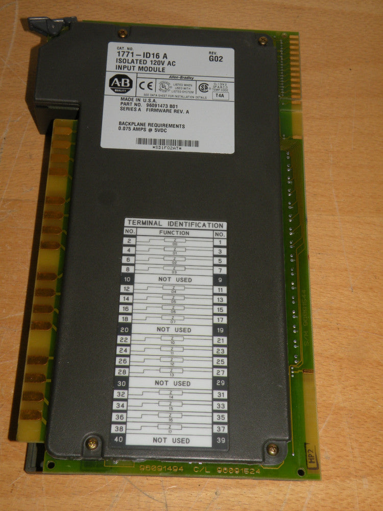 Allen Bradley, 1771 ID16A Rev G02 Isolated 120 Volt Input Module