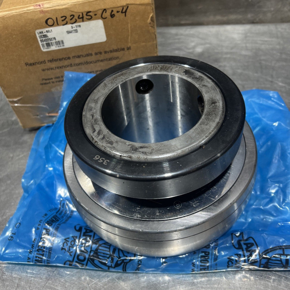 UG355L 3-7/16 Rexnord Ball Insert Bearing  3-7/16 in Bore Nos Surplus