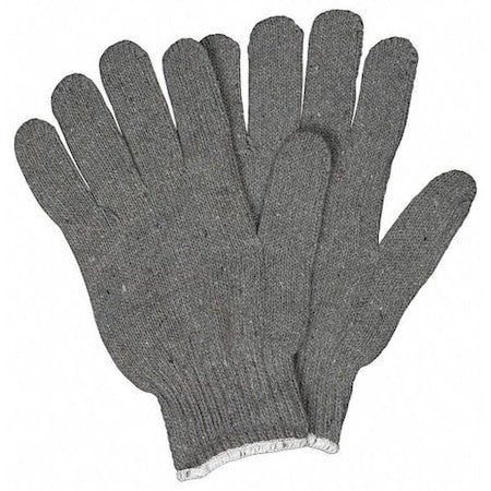 Mcr Safety 9507L Knit Gloves, Gray, L, 12 Pk