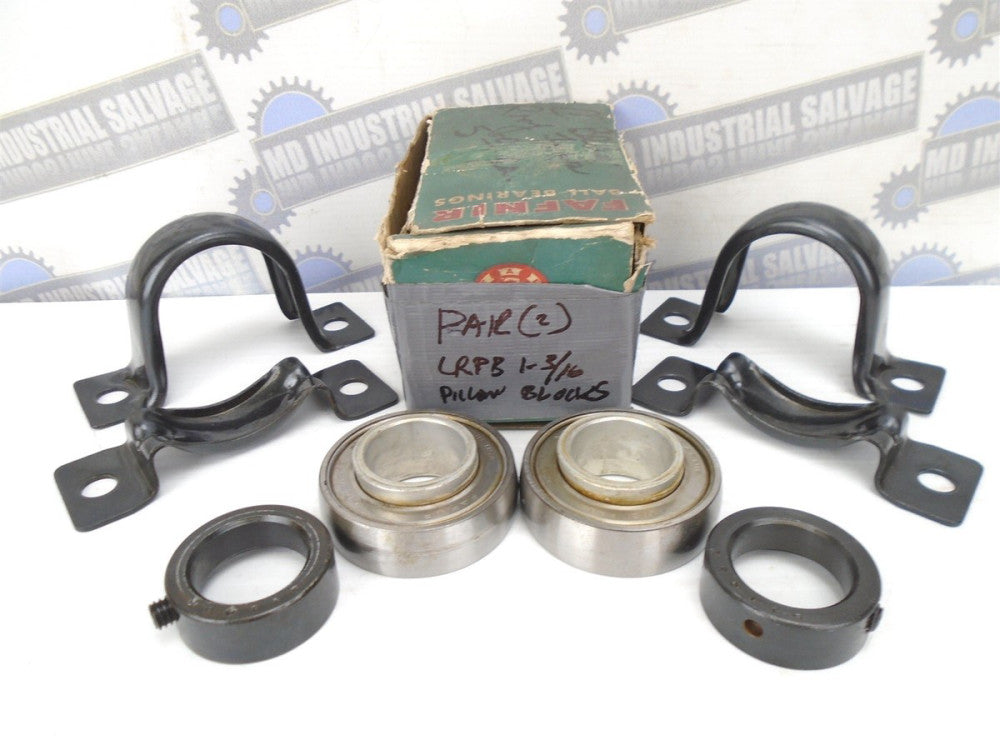 (2 Pcs) FAFNIR - LRPB1-3/16 - Stamped 2-Bolt Ball Bearing PILLOW BLOCK 1-3/16"