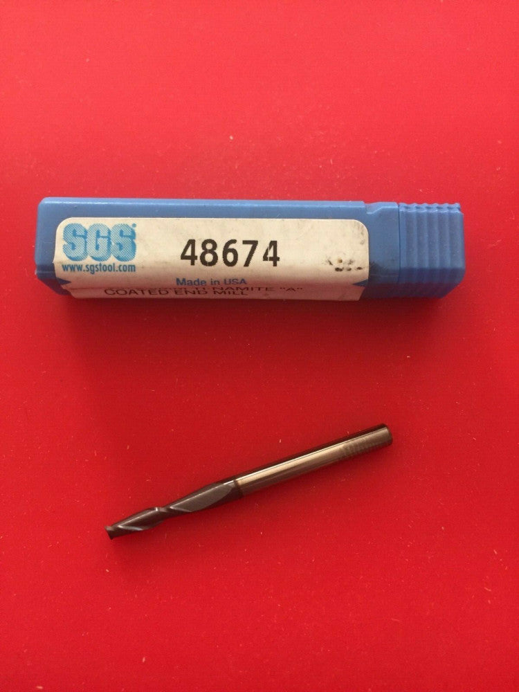 NEW SGS 48674 2.5mm Solid Carbide End Mill 2 Flute Square AlTiN Coated