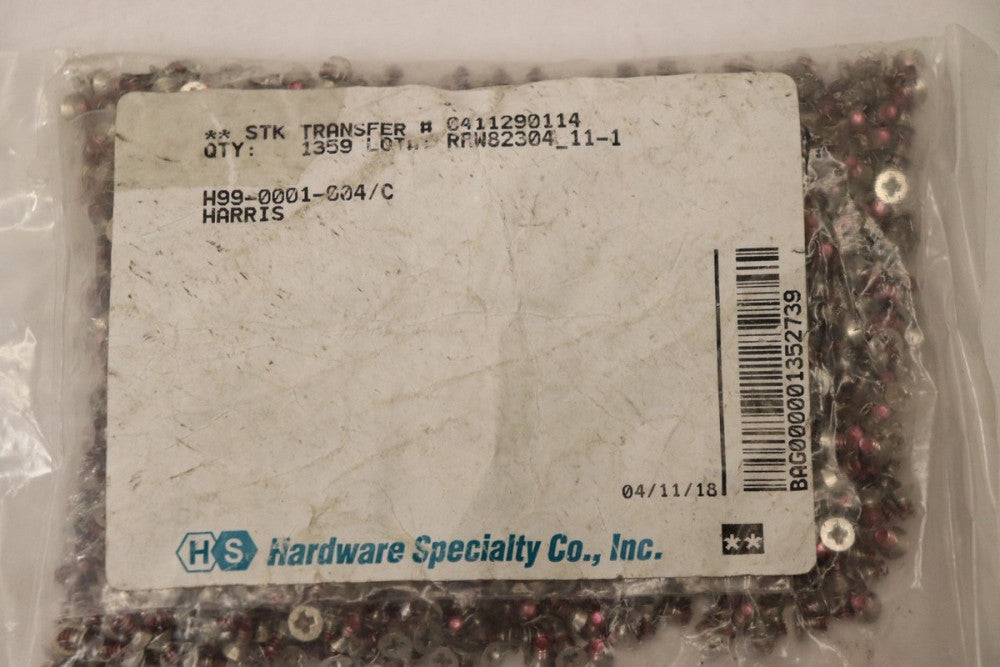 (1,359-Pk) Harris Machine Screws H99-0001-004