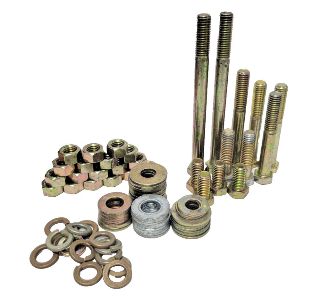 HEX  BOLT ASSORTMENT WITH WASHERS  AND NUTS YELLOW ZINC **LOT OF 85** 1/2"