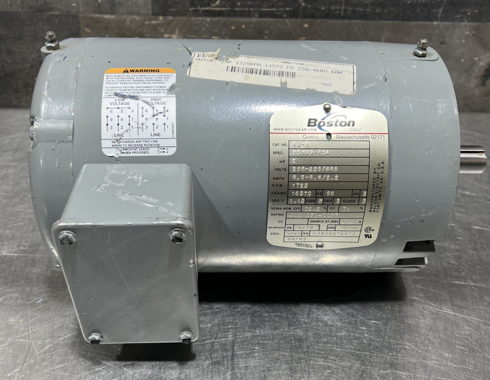 Boston Gear Motor Cat No KU-B 2H 230/460V3 AC MOTOR Nos Surplus No Original Box
