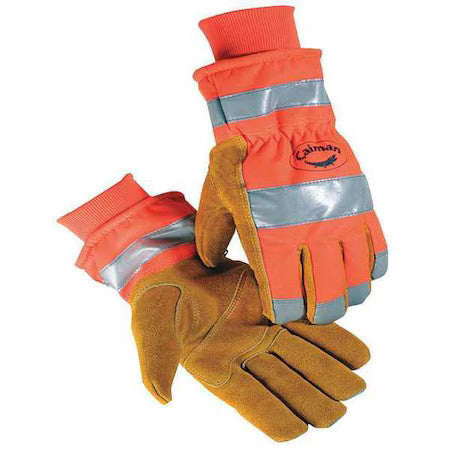 Caiman 1353-5 Hi-Vis Cold Protection Gloves, Cowhide Leather Palm, Heatrac