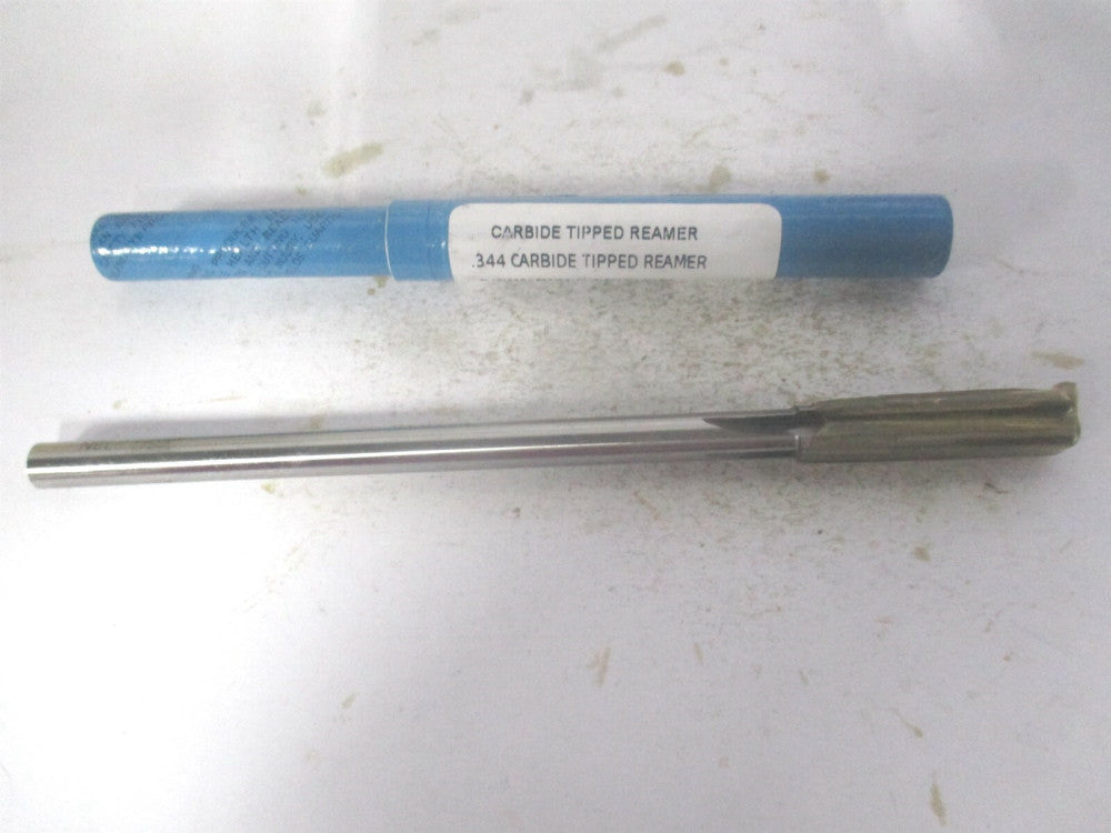 (2400.344) 0.344 x 1-1/2 x 6" 4Fl Straight Shank Carbide-Tipped Chucking Reamer 