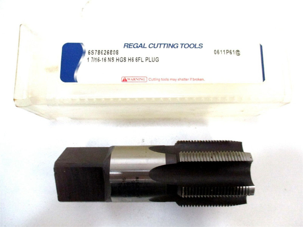 Regal (6S78626808) 1-7/16"-16 H6 6-Flute Plug Chamfer Hand Tap