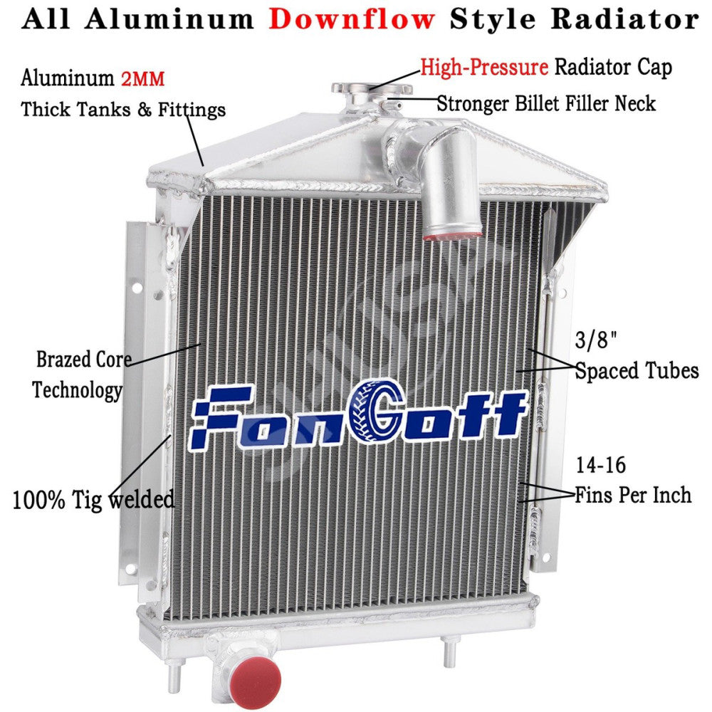 3Rows Radiator for Farmall IH A Super A B BN Pressurized Only 358105R91 58124DBX