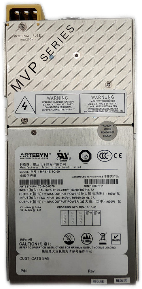 Artesyn MP4-1E-1Q-00 73-540-0070 600W Power Supply Used 