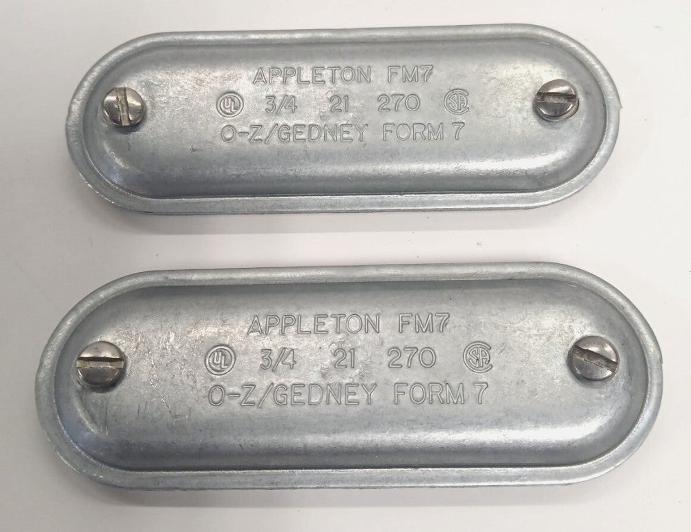 APPLETON CONDUIT BODY COVER PLATE FM7 3/4 21 270 FORM 7 0-Z GEDNEY   LOT OF 2