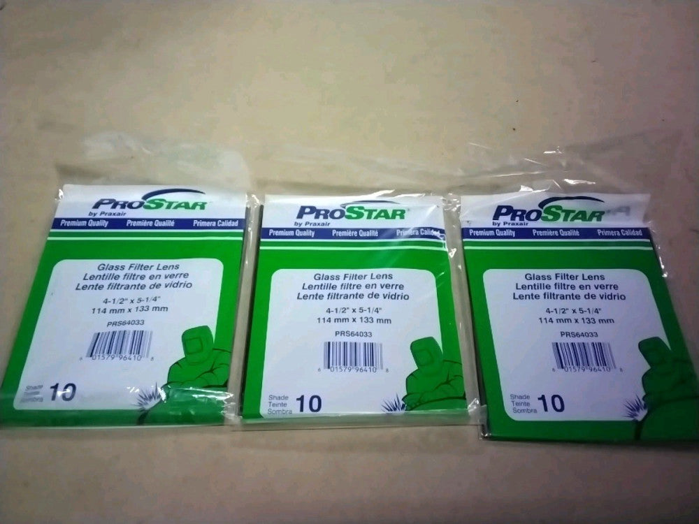 ProStar Glass Filter Lens 4.5" X 5.25" Shade 10. PRS64033. LOT Of 3
