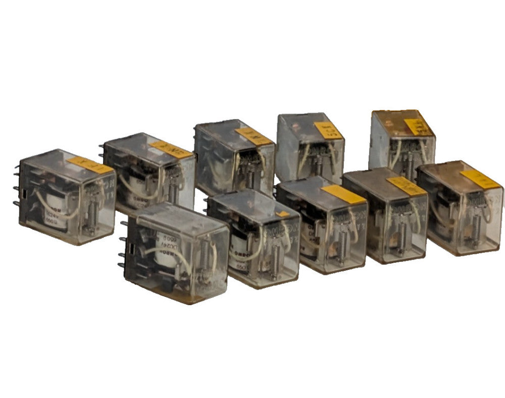 Lot of 10: Omron Type MY2 General Purpose Relays, 24VDC, 8-Pin