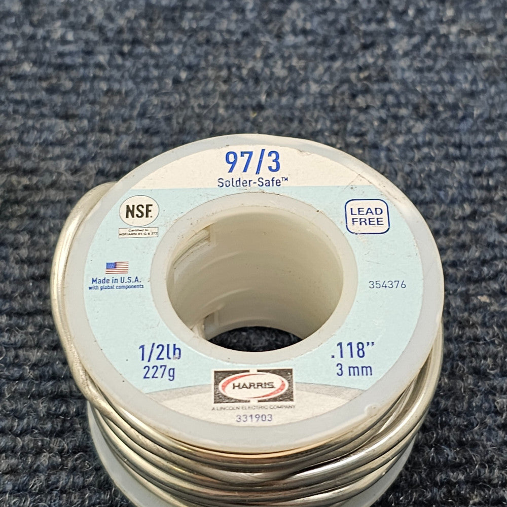 Harris 331903 97/3 Solder-Safe™ Lead-Free Solid Wire Solder 0.118 in. 1/2 lb