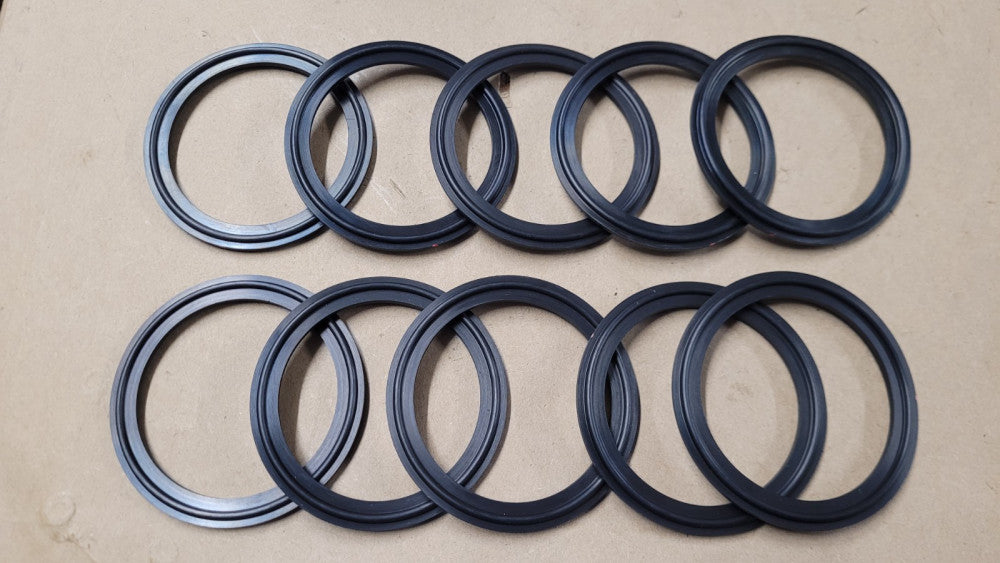 Lot Of 10 Rubber Gaskets For 2-1/2" OD Sanitary Tube Quick Clamp Fittings