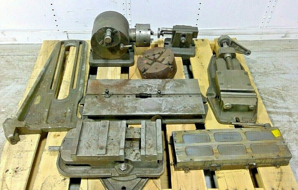 L-W dividing Head with Tail Stock, Walker Cermax Magnetic Chuck, (2) 6" Vise, 