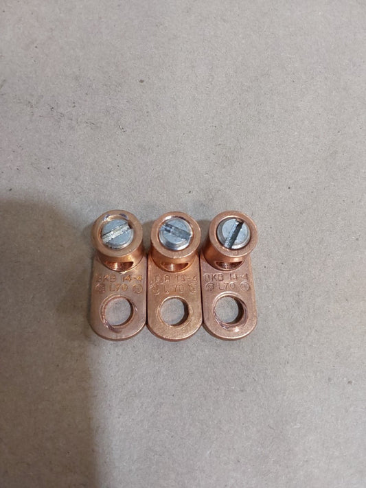 3PC Set Thomas & Betts BKB14-4 L70 Copper Mechanical Lug Connector Single Barrel