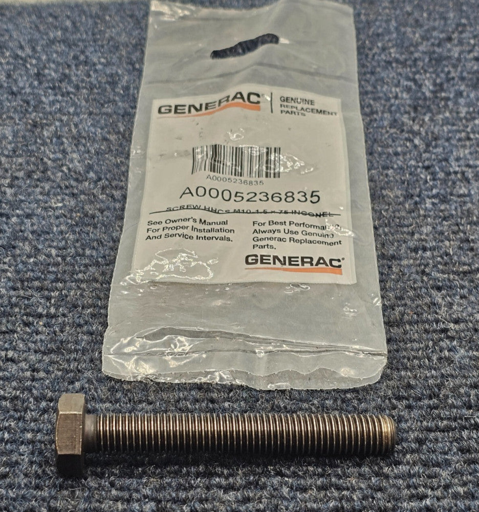 Generac A0005236835: SCREW HHCS M10-1.5 x 75 INCONEL