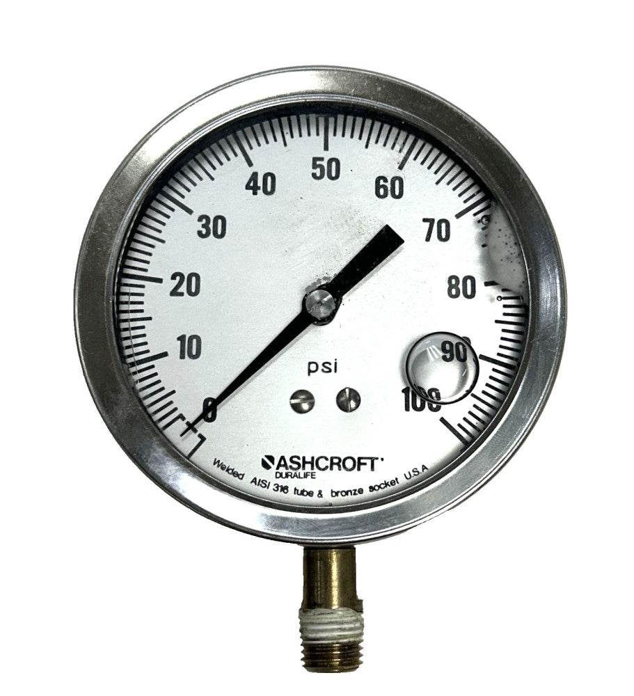 ASHCROFT 238A460-01 PRESSURE GAUGE REV.E 0-100 PSI
