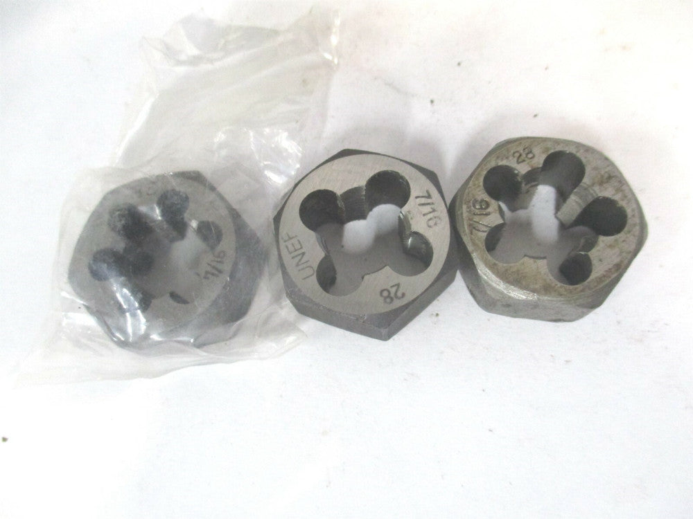 (416-02828) 7/16-28 HSS 1in RH Hex Round Die - Lot of 3