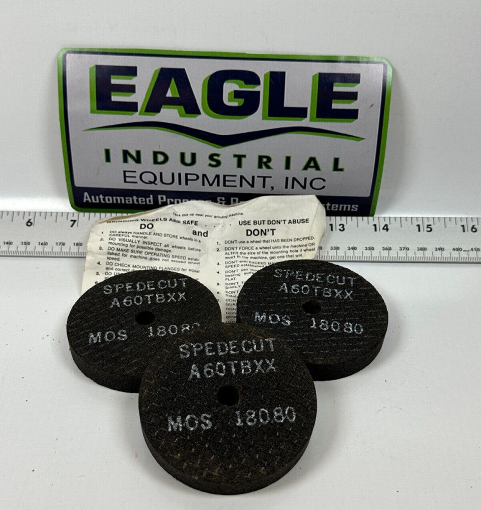 Spedecut Abrasives S4300 3 x 1  1/2 x 3/8  A60TBXX Type (Lot of 3) - NEW