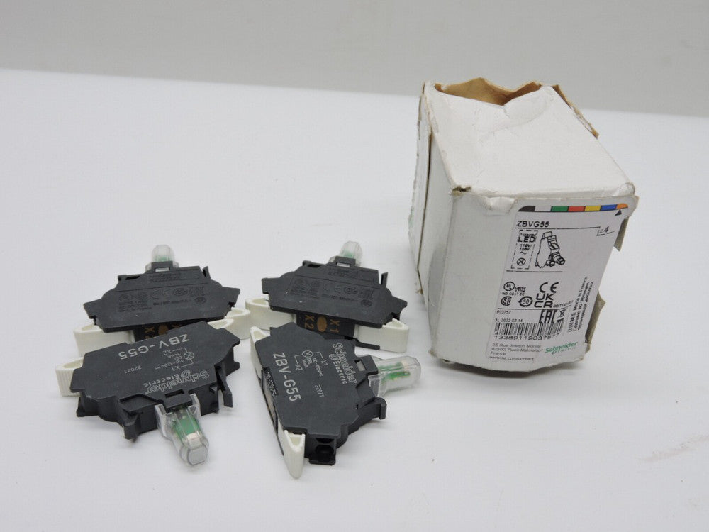 (4) Schneider ZBVG55 Light Block Switch Indicators