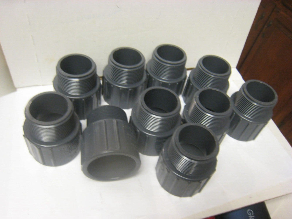 10 Charlotte Pipe PVC 0-2487 836-015 Sch 80 PVC Adapter 1-1/2 SLIP x 1-1/2 MPT