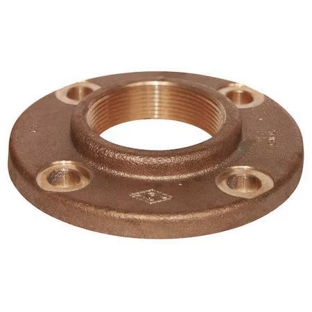 Zoro Select 4Tjk1 Red Brass Flange, Fnpt, 1-1/4" Pipe Size