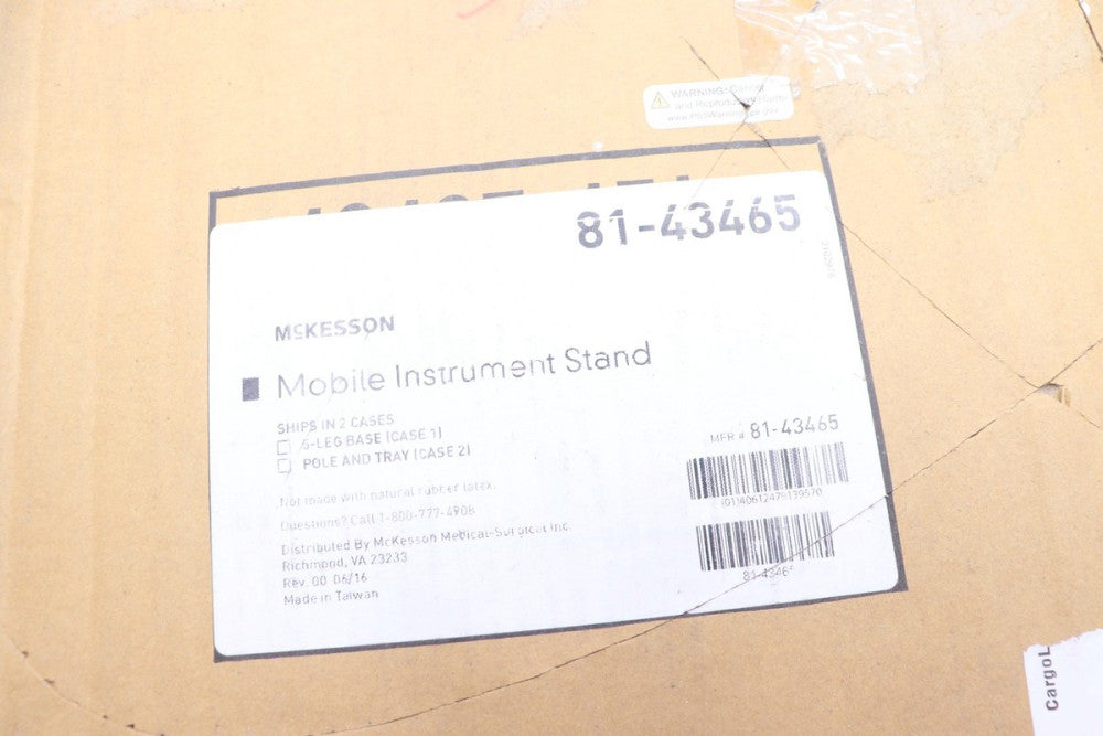 McKesson Instrument Stand 5 lbs. Tray 5 Leg Base Stainless Steel 29.25" - 48.75"