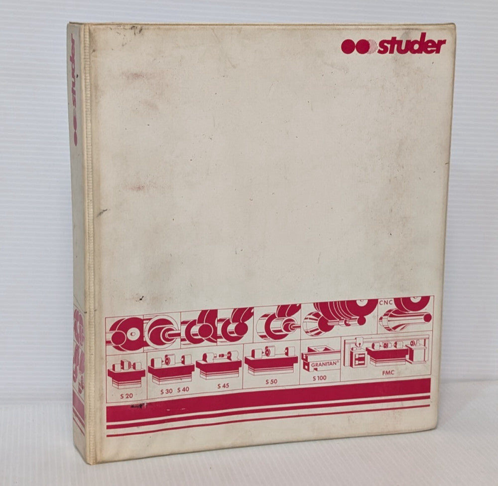 Vintage (1987) Studer S30-12 Cylindrical Grinding Machine Instructions Manual