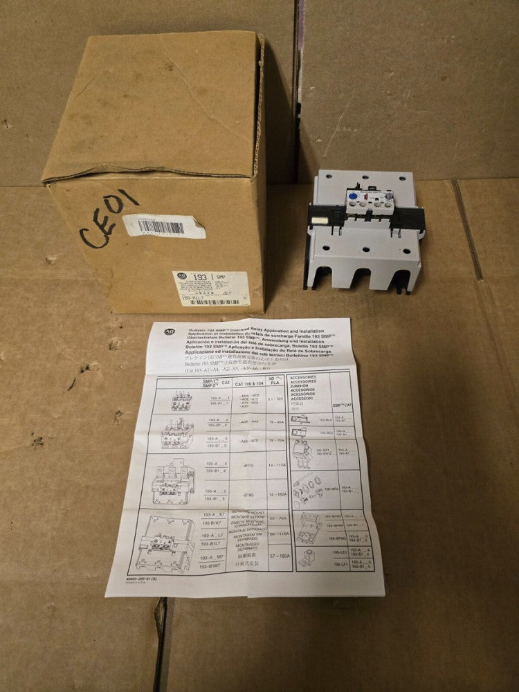 ALLEN BRADLEY SMP-1, 193-A1L7, OVERLOAD RELAY,66-110A, CLASS 10, MAKE OFFER!