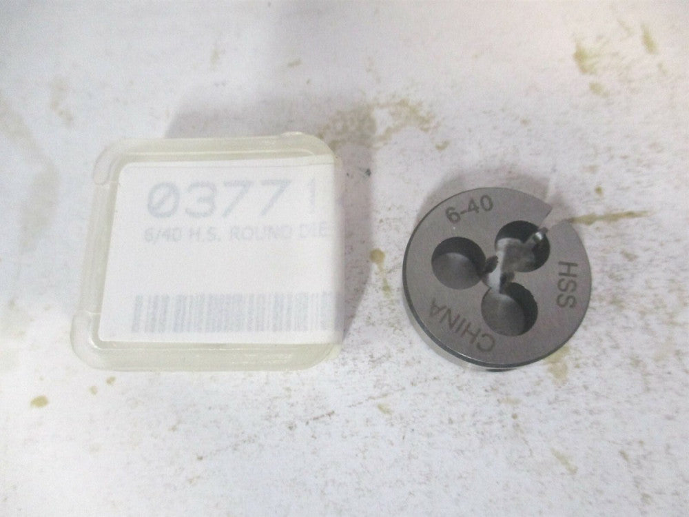 (314-1024) #6-40 UNF 13/16" High Speed Steel RH Round Adjustable Die 