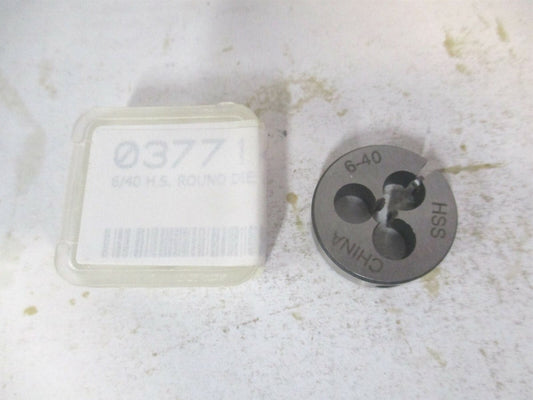 (314-1024) #6-40 UNF 13/16" High Speed Steel RH Round Adjustable Die 