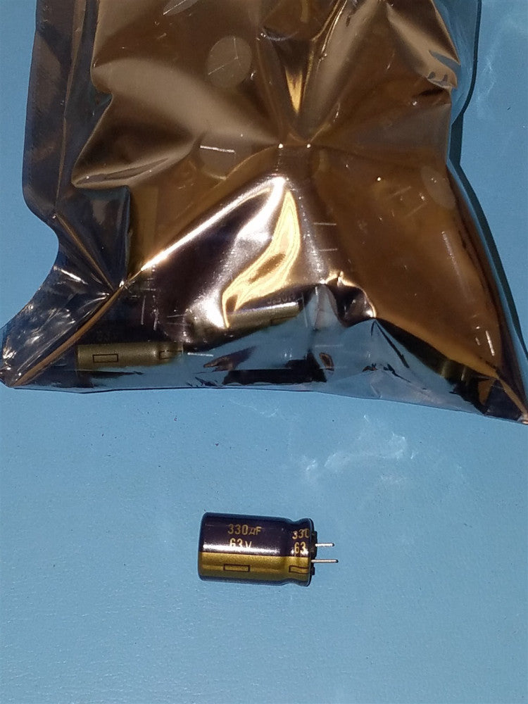 60 PC MATSUSHITA/PANASONIC 330uF 63V ALUMINUM ELECTROLYTIC CAPACITORS RADIAL